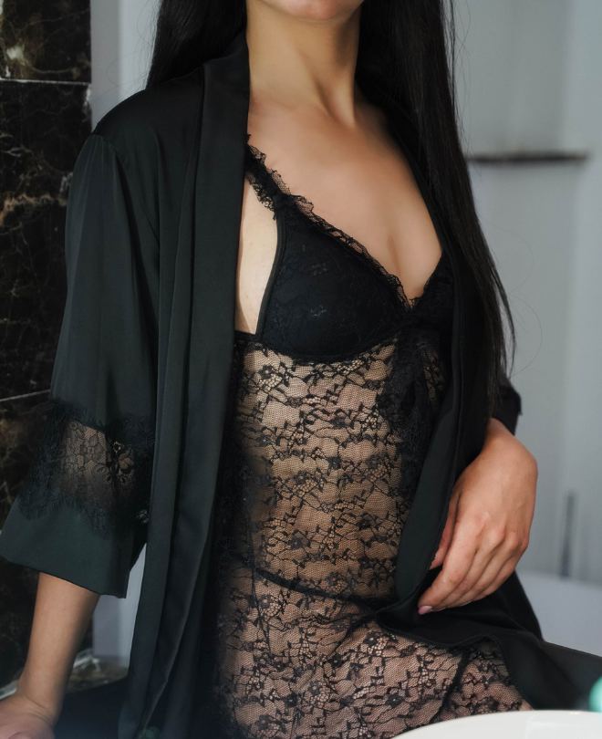 Nuisette en Dentelle Transparente
