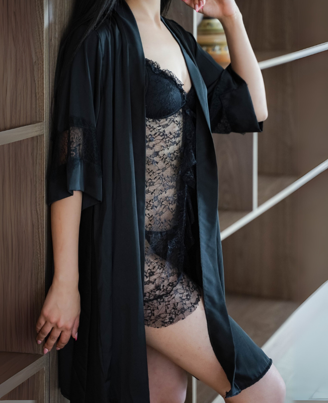 Ad. Mall - SOIE Glamour - Nuisette en Dentelle Transparente