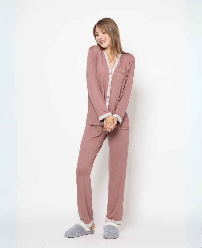 Pyjama en Coton et Dentelle