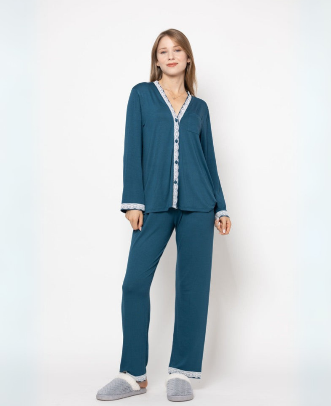 Pyjama en Coton et Dentelle