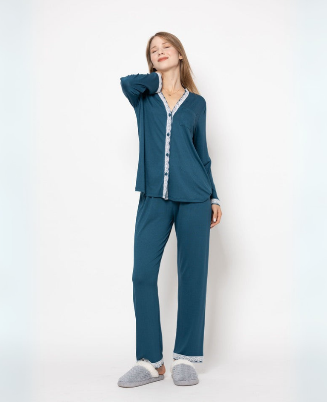 Pyjama en Coton et Dentelle