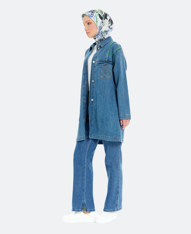 Veste en Jean Brodée