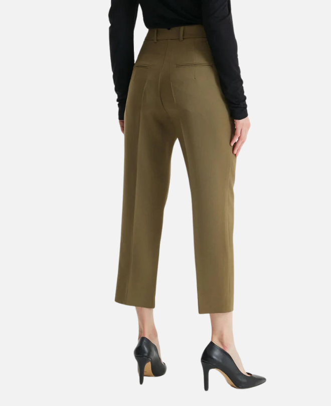 Pantalon à Taille Haute et à Plis
