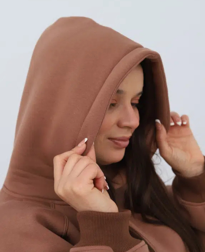 Hoodie en Molleton Gratté Coton