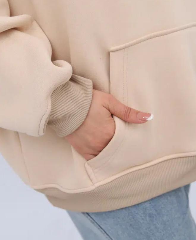 Hoodie en Molleton Gratté Coton