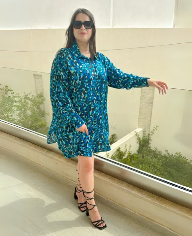 Chemise en Satin Imprimée Tigre