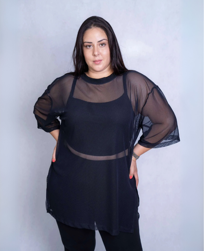 T-shirt en Filet Transparent