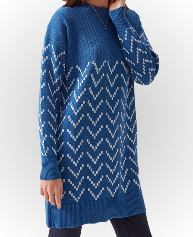 Tricot à Motifs à Col Rond
