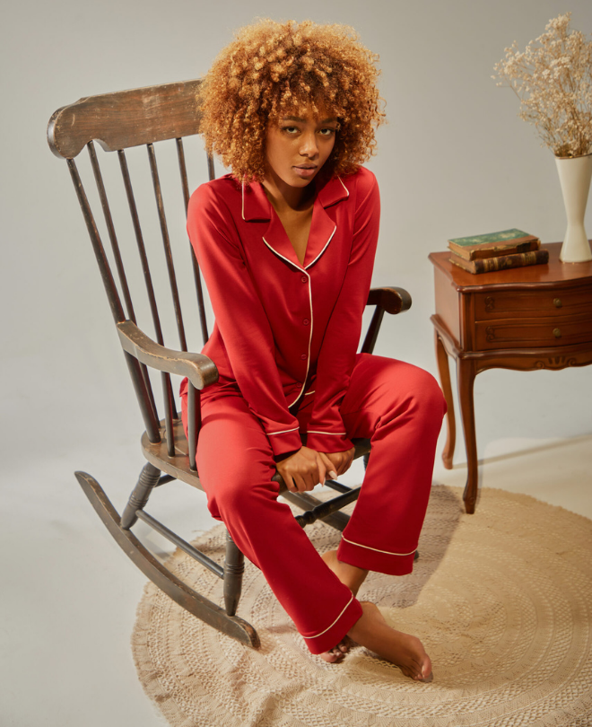 Pyjama Chemise en Coton Lourd