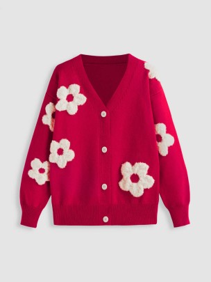 Cardigan à Motif Floral