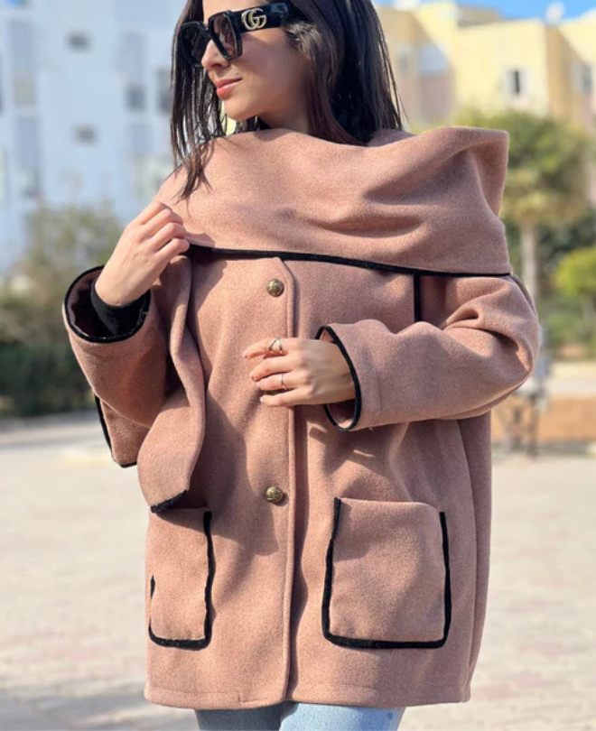 Manteau Coupe Ample avec Cache-col