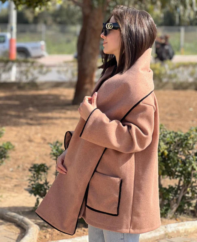 Manteau Coupe Ample avec Cache-col